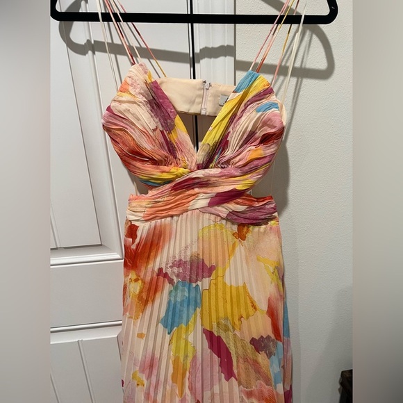 NWT Amur Lisle Pleated Gown desert lily color - size 0 - Picture 9 of 10